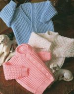  Easy Knit Baby Cardigan Sweater Knitting Pattern DK 16-22" Boys Girls 1139
