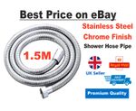 HIGH QUALITY SHOWER HOSE FLEXIBLE STAINLESS STEEL CHROME BATHROOM PIPE 1.5M