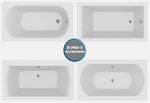 Bath Tub Bathroom Single & Double Ended Straight Gloss White Acrylic Modern