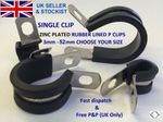  RUBBER LINED P CLIPS ZINC PLATED **CHOOSE YOUR SIZE** single clip