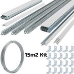 15m2 White Suspended Ceiling Grid System 600x600 x 24mm Complete Grid - No Tiles