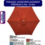 GARDEN PARASOL Canopy Cover replacement fabric 2.4m Premium 6 rib OnlinePARASOLS