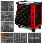 Tool Trolley Cabinet with Tools Steel Workshop Storage Chest Carrier ToolBox 