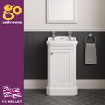 White Cloakroom Vanity Unit & Ceramic Basin 500mm Small Bathroom Unit & Sink