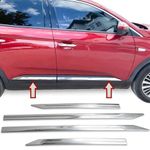 Stainless steel door trims suitable for Opel Grandland X|from 2017|4 pieces set mouldings