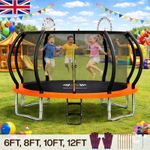 OUTDOOR TRAMPOLINE PREMIUM 6FT, 8FT 10FT 12FT WITH SAFETY ENCLOSURE LADDER UK