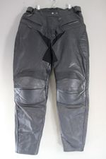 ACE LEATHERS BLACK BIKER TROUSERS WITH CE KNEE ARMOUR SIZE 18: WAIST 34"/LEG 30"