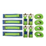 Transporter Recovery Wheel Strap Set 50MM x 4M X4 (Hi-Vis Trailer Tie Down)