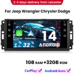For Jeep Wrangler Grand Cherokee Apple Carplay Android Car Radio GPS Sat Navi BT