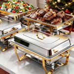 4 Pack 9L Chafer Chafing Dish Buffet Set Stainless Steel Bain Marie Food Warmer