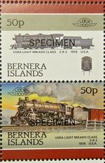BERNERA ISLANDS 1981 50p. LOCOMOTIVES 1ST ISSUE  -  MNH