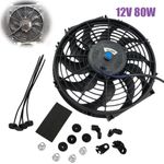Universal 12" inch Slim Fan Push Pull 12V Electric Radiator Cooling Mount Kit