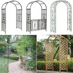 Metal Wooden Garden Arch Rose Archway Pergola Arbour Climbing Plants Trellis