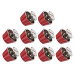 Screw Back Stud Spike (12x7mm) 10pcs, Flat Head Stud Rivets Red