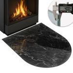 Toughened Glass Floor Protector for Wood Burner Elegant Marble Pattern Round
