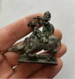 Japanese collect old antique bronze exquisitely carved Riding cow Boy