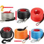 30/25/15M 26500lbs Winch Rope For Dyneema Hook Synthetic Tow Recovery 4WD Cable