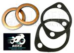 Yamaha RD250LC BAIKU Exhaust Gaskets x2 Copper Steel 2x Fibre Paper -- B3-24