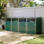 FOUR Wheelie Bin Storage Steel Store Cover Garden Rubbish Dustbin Sorting 4 Shed