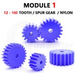 Spur Gear Module 1 Plastic 12-160 Tooth Pinion Motor Gears Nylon Flat Gears Blue