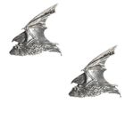 2 x Pipestrelle Bat Handcrafted From English Pewter Pin Badges TSB-C16