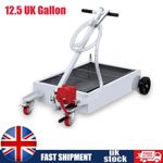 12.5 UK Gallon Low Profile Oil Drain Pan Truck Drain Pan with Pump Hose Casters