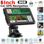5 Inch Car Sat Nav GPS Navigation 8GB Free Lifetime UK & EU Maps Touch Screen UK