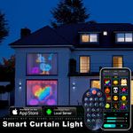 Smart RGB LED Curtain Lights Music Sync DIY Text App Remote Fairy Window Lights