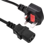Power Cord UK Plug to IEC Cable (PC Mains Kettle Lead) C13 1m/2m/3m/5m/10m Lot