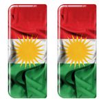 2x Kurdistan Textured Flag Gel Domed Number Plate Badges