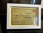 White Star Line Titanic launch ticket print 6 X 4 Framed