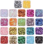 VEYLIN 8800 Pieces 6Mm round Sequins 22 Colors for Embroidery Craft