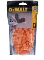 DEWALT DPG12 DISPOSABLE FOAM EAR PLUGS X 50 SNR31