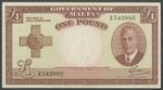 Malta, Government, 1 Pound, (1951), Pick 22, EF