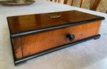 Antique Small Wooden Trinket Keepsake Box - Possibly Mahogany - 11 x 5 x 3 inch