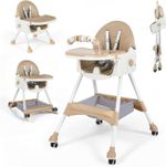 Helangel Baby High Chair, 6-in-1 Convertible Highchairs,Foldable and Adjustable