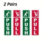 push and pull sticker door signs  12.7Cm X 3.8 Cm Self Adhesive   2 / Pairs