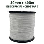 ELECTRIC FENCE TAPE 40mm x 400 Metre Roll White Poly Fencing Horse Paddock