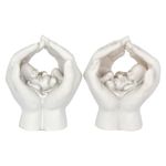 Nemesis Now Baby Angel in Hands Ornament Set of 2 – Memorial 7cm, White