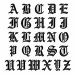 Letter Black Patch 5cm Patches Iron on / Sew on Retro Alphabet Embroidery Cloth