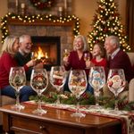 Christmas Wine Glass, Santa Snowman Reindeer Drinking Glasses Wine Glasses Gift
