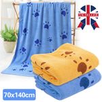 2X 140x70cm Super Absorbent Large Fast Drying Microfibre Dog Cat Pet Bath Towel~