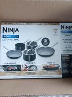 Ninja ZeroStick CeramicPro 5 Piece Saucepan andPan Set CW35000UKMM Blue Or Black