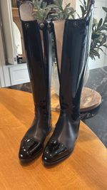 Konig ladies riding boots, black patent, never worn RRP £900