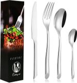 Cutlery Set 16Pcs Cutlery Knife Fork Spoons and Teaspoons Set Stainless Steel