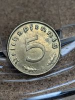 1938 A German 3rd Reich 5 Pfennig Coin Historical Artefact with Nazi symbol #029