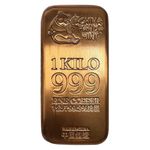 1 Kilo Copper Bar 999 Fine 1 kg 1000g Cast Ingot Cu China Panda Mint 1kg Bullion