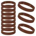 Silicone Wrist Bands, Color Pattern Rubber Bracelets 6 Pcs&8"& Brown
