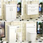 Bathroom Vanity Unit Cabinet Furniture Storage Toilet Basin Sink Cabinet White