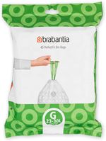 Brabantia Perfectfit Bin Liners (Size G/23-30 Litre) Thick Plastic Trash Bags wi